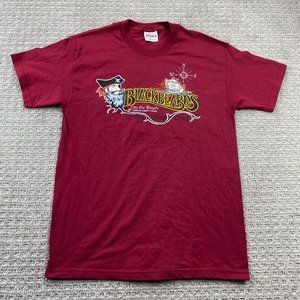 Vintage Shirt Men Medium M Burgundy Blackbeard's On The Beach Hanes Beefy T Y2K